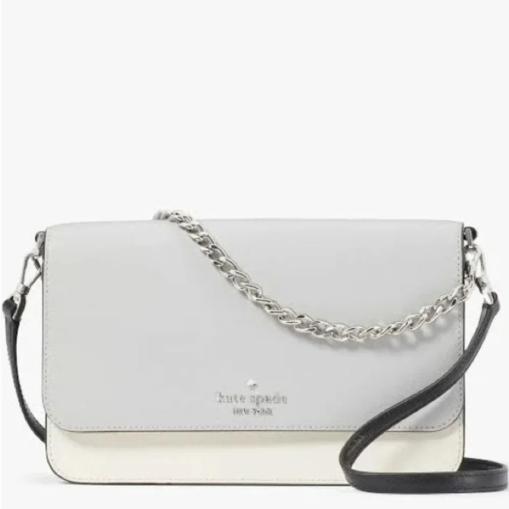 Kate Spade Elegant Gray and Cream Crossbody Bag - Picture 1 of 6